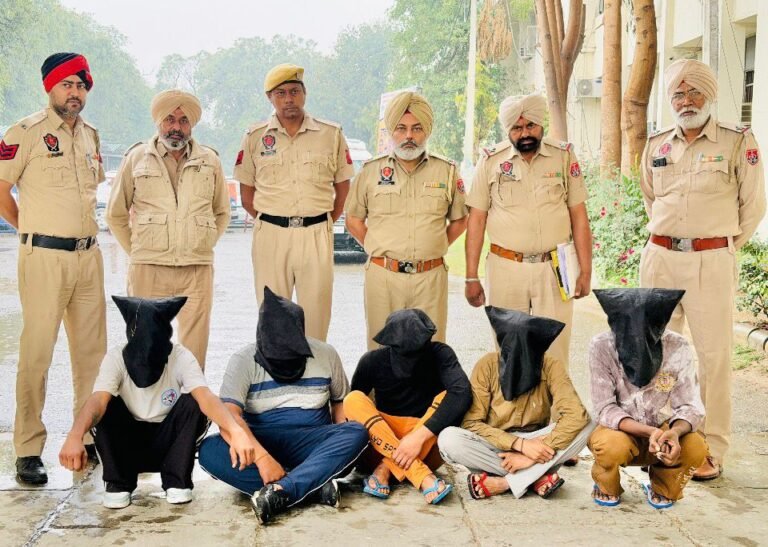 Major Breakthrough for Faridkot Police: -5 members of a robbery gang arrested while planning to execute a crime;